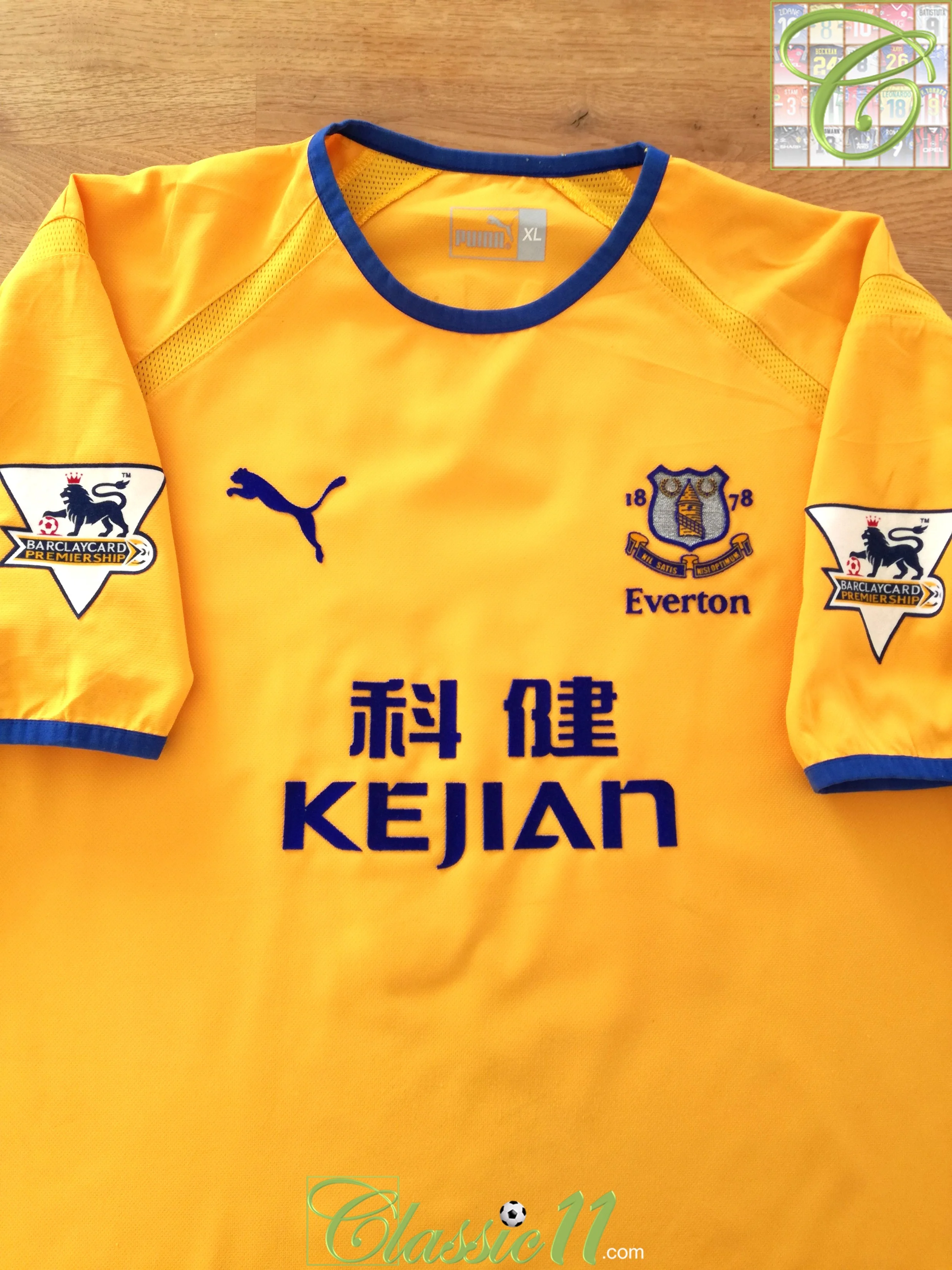 2003 Everton Away Match Worn (vs Blackburn) Premier League Football Shirt Clarke #27 (XL) - Image 2